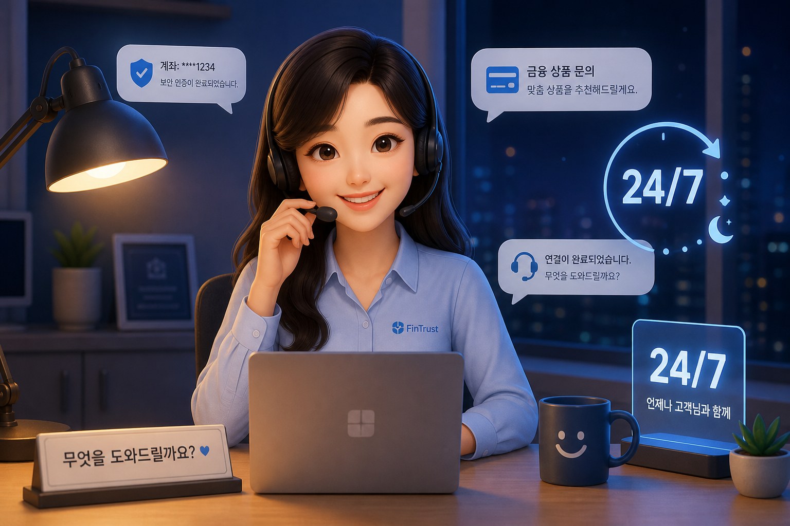 상시 상담 캐릭터 장면